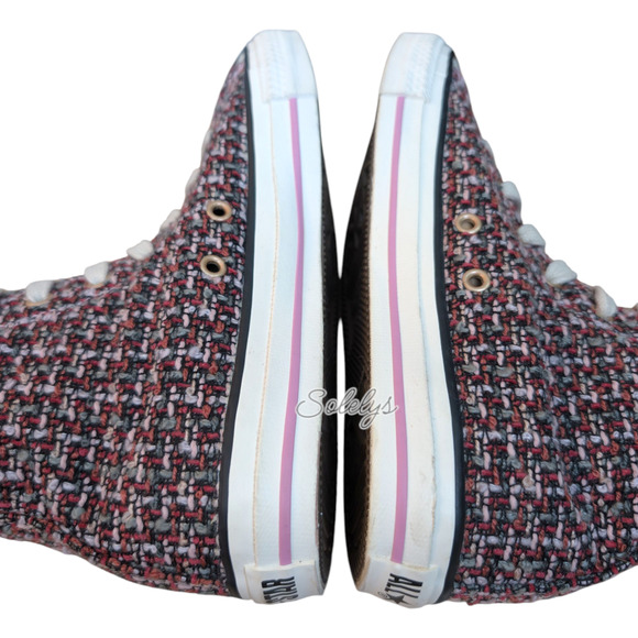 Converse 2006 XHI RARE Calf Extra High Pink Tweed Side Zip Sneaker Boot Womens 5 - Picture 10 of 12